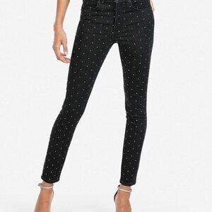 Express High Waisted Studded Ankle Jean Leggings Size 4 Short